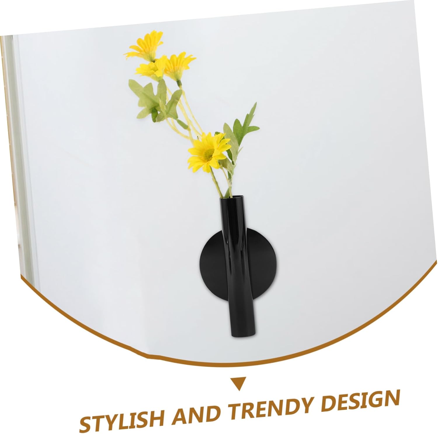 2pcs Modern Wall-Mounted Metal Flower Vases with Tube Design for Home Decor