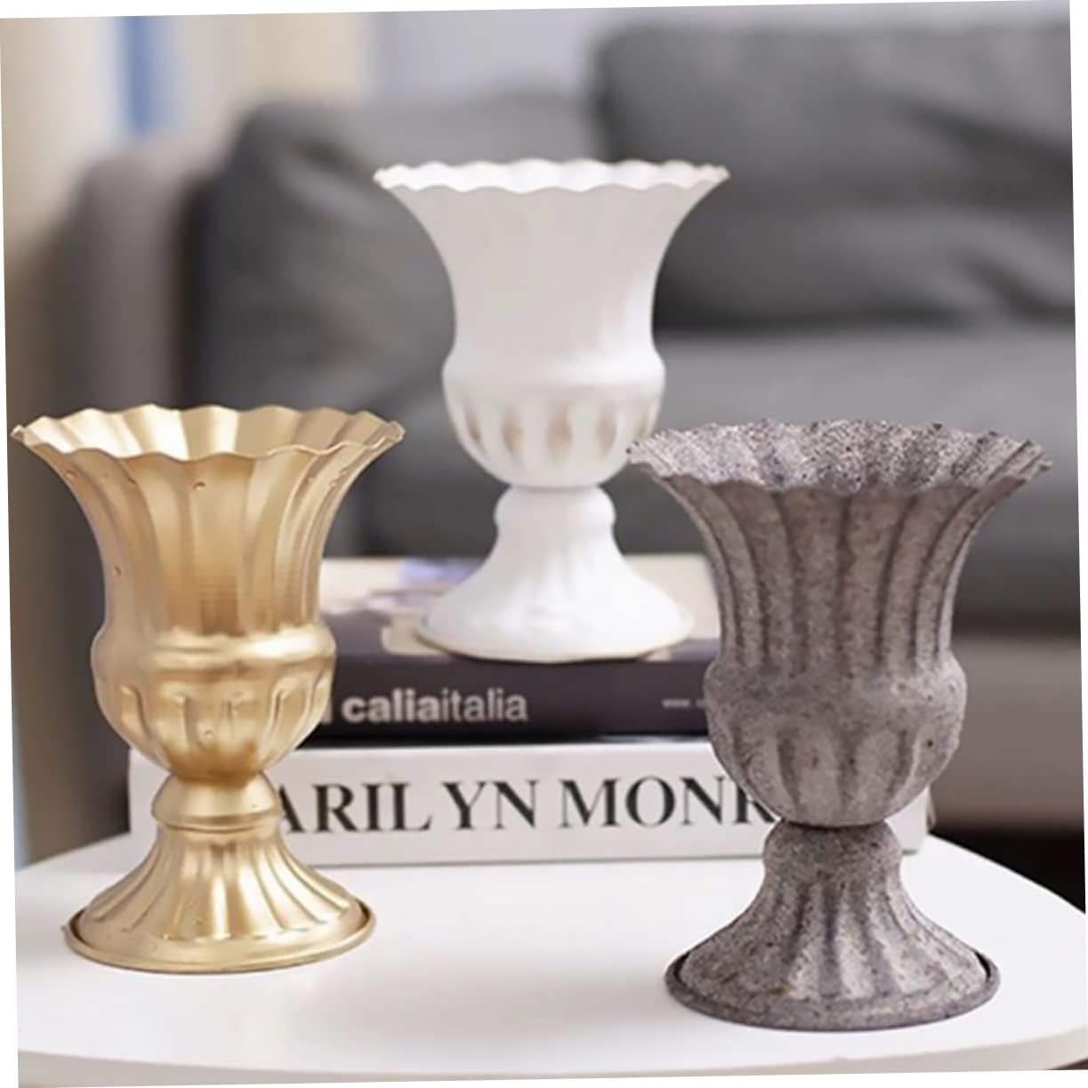 Elegant Dried Flower Vase Wrought Iron Planter for Home and Garden