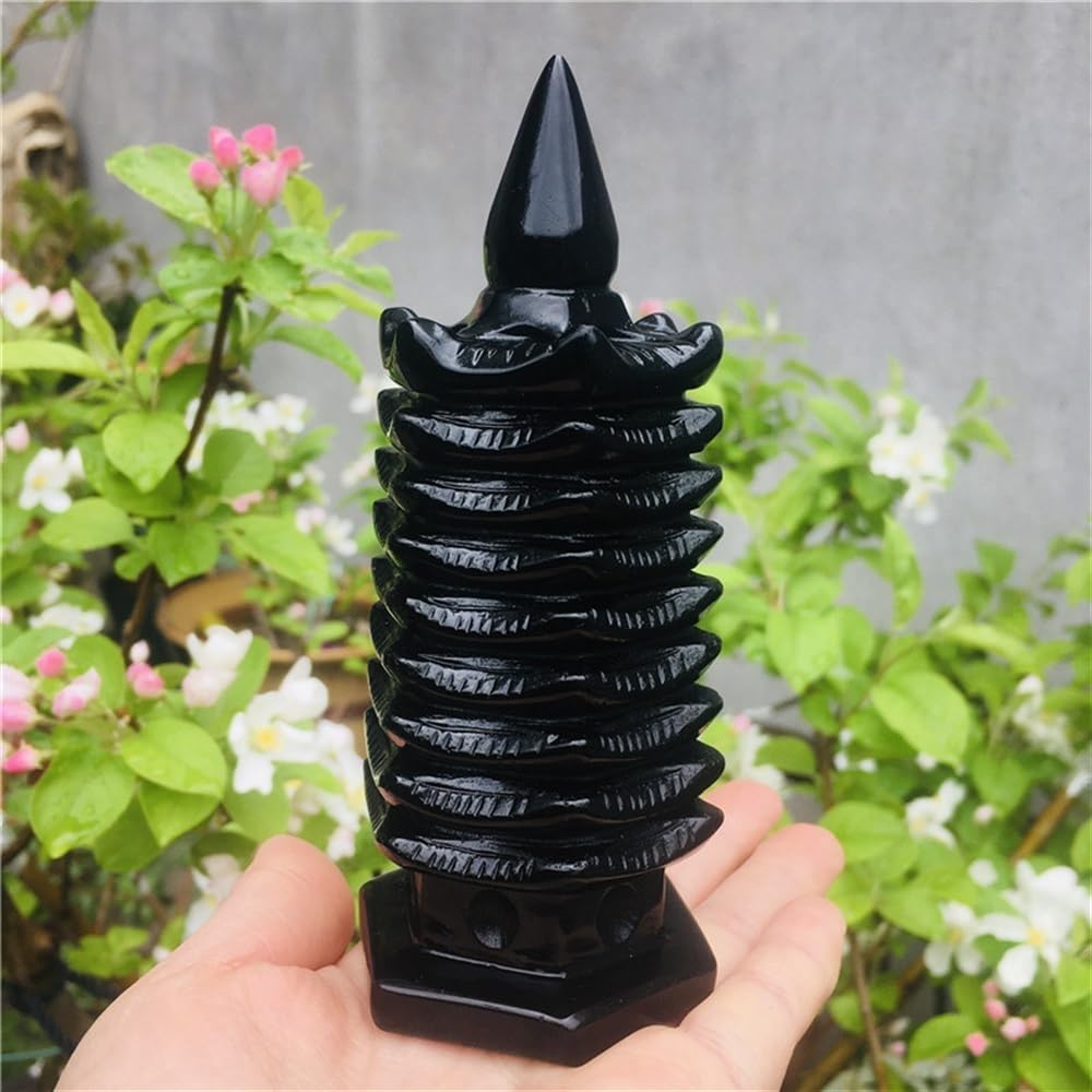 KatLin Obsidian Pagoda Point Crystal Ornament 15cm