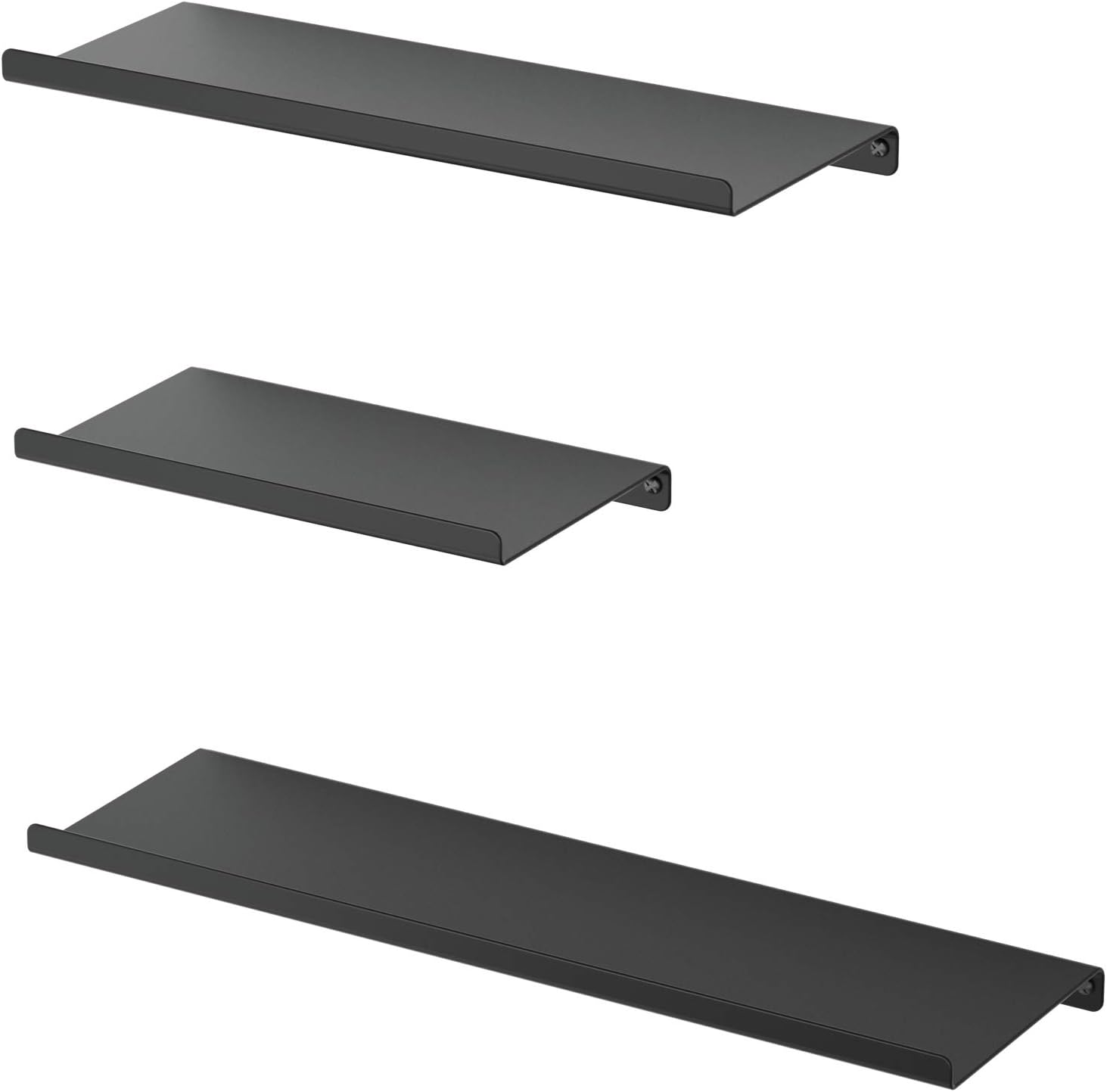 SRIWATANA Black Floating Shelves Set of 3 for Home