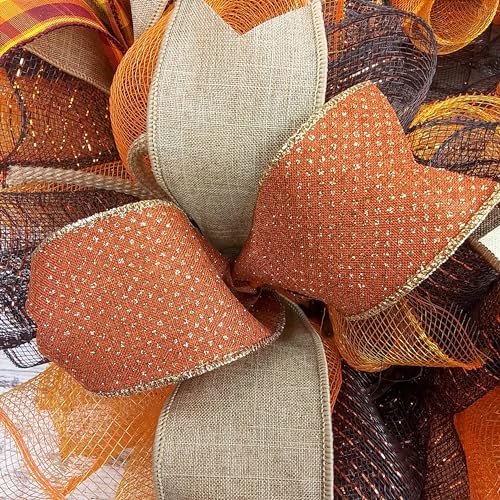 Fall Wreath Front Door Decor 24 Inch Round