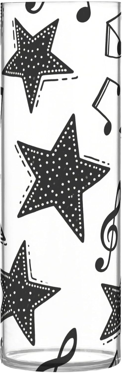 Fashion Music Score White Star Plastic Hurricane Vase