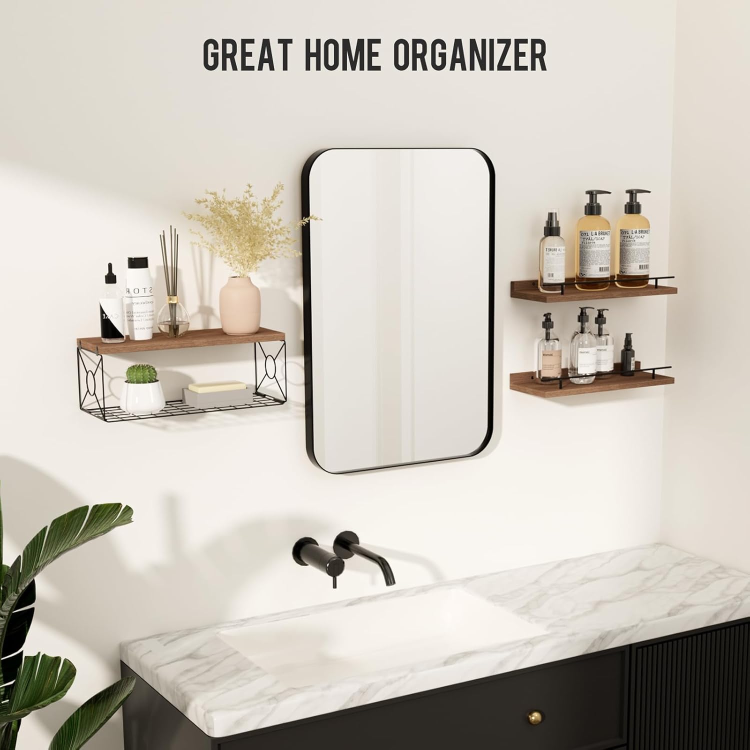Floating Shelf Set of 3 for Wall Dcor Brown