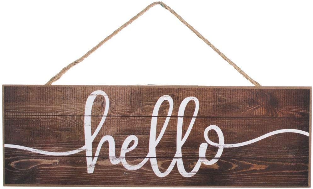 Rustic Wooden Slat Hello Sign 15x5