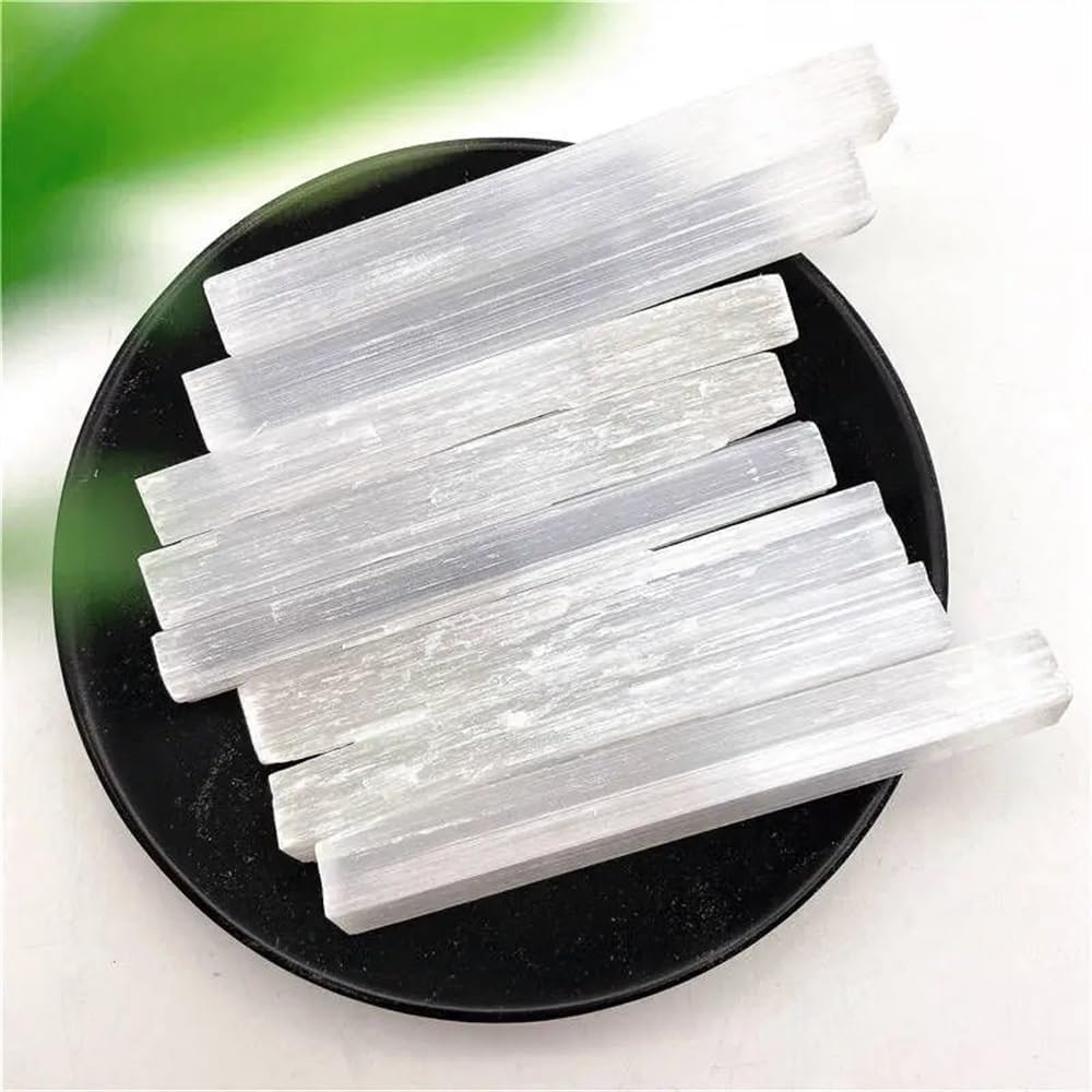 AtkitS Natural Quartz Crystal Selenite Stick Wand
