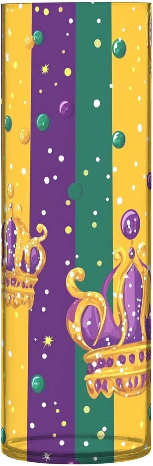 Mardi Gras Purple Green Plastic Hurricane Floating Candle Holder
