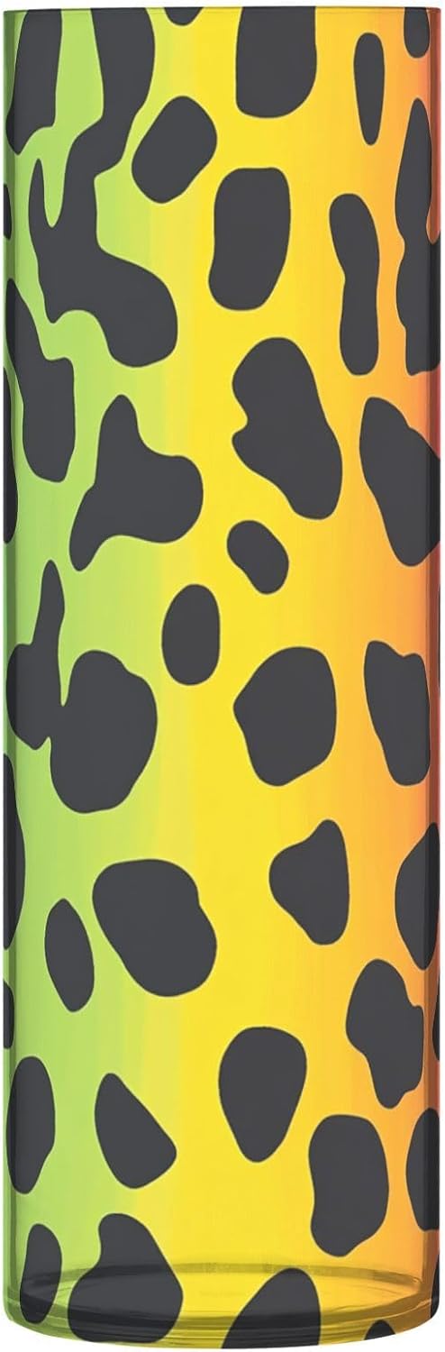 Chic Rainbow Leopard Print Plastic Cylinder Vase 118 x 39 Inch Decorative