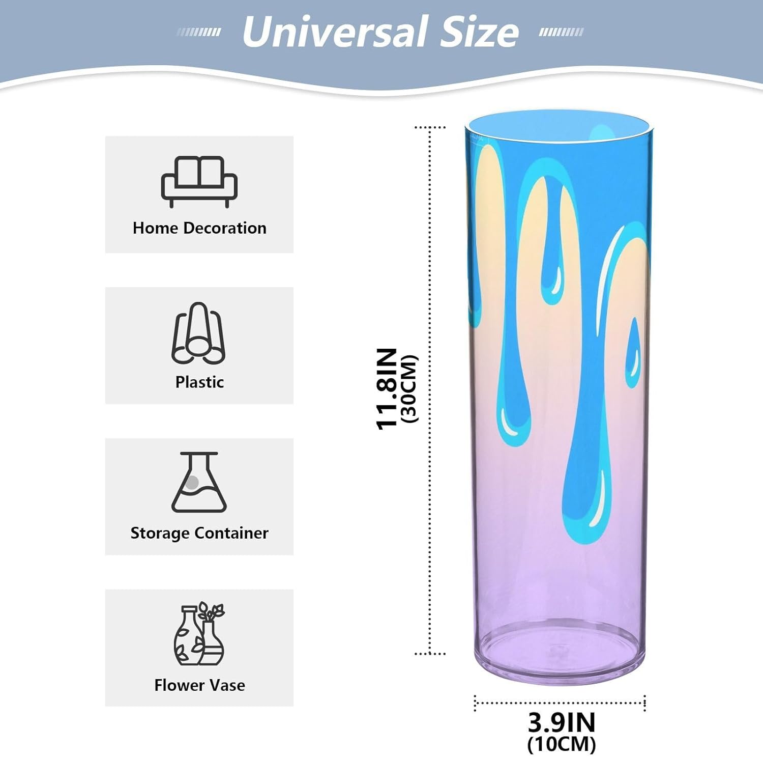 Colorful Plastic Hurricane Candle Holder 118 x 39 Inch Decorative