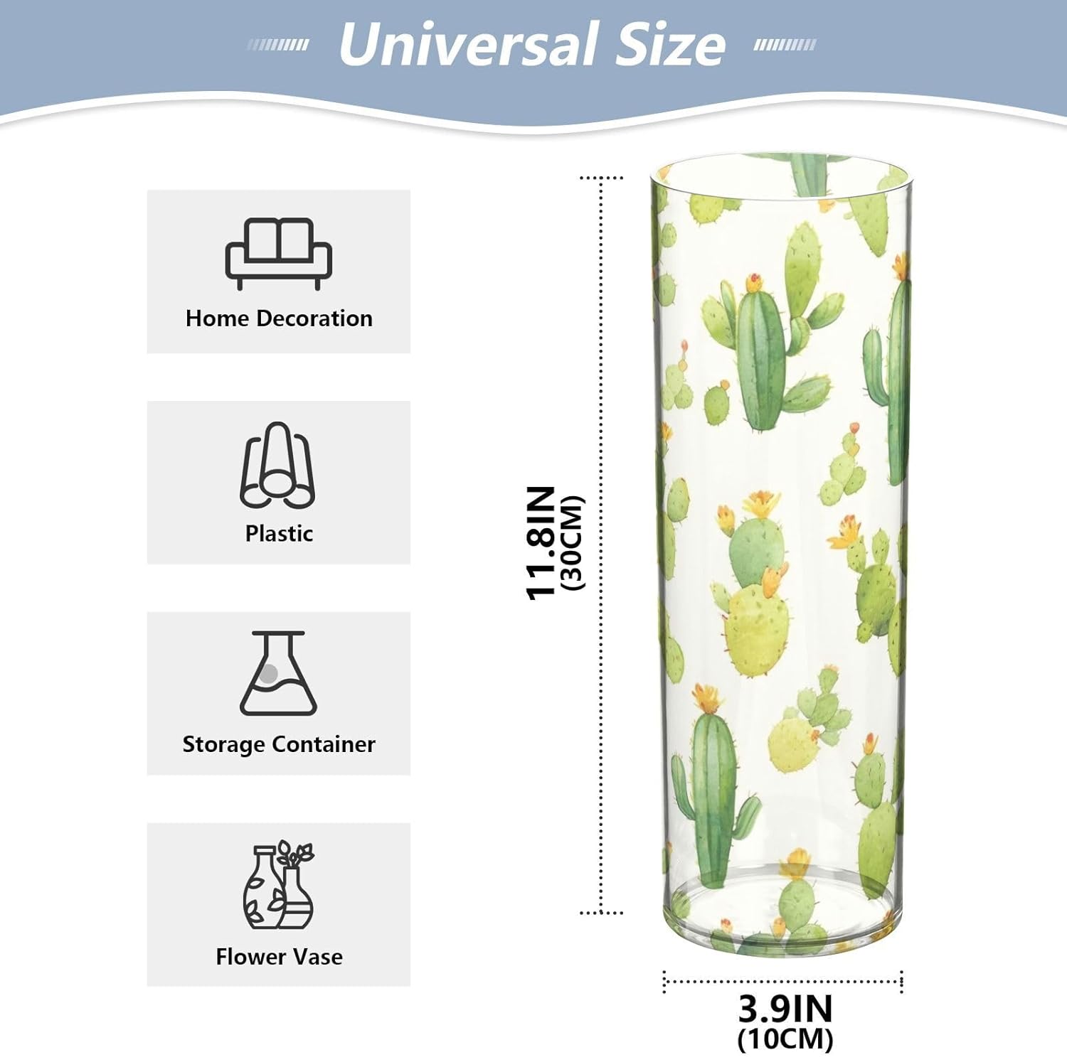 Cactus Green Plastic Hurricane Candle Holder 118 x 39 Inch