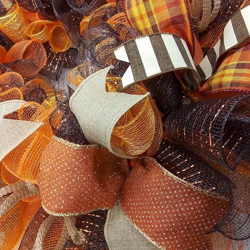 Fall Wreath Front Door Decor 24 Inch Round
