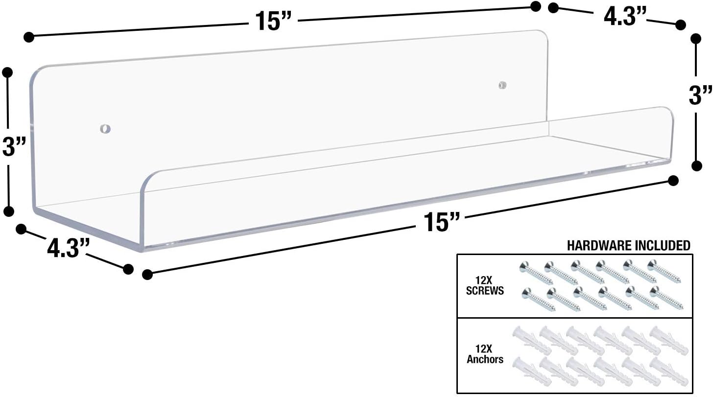 Sorbus Acrylic Floating Shelf Organizer for Home and Decor