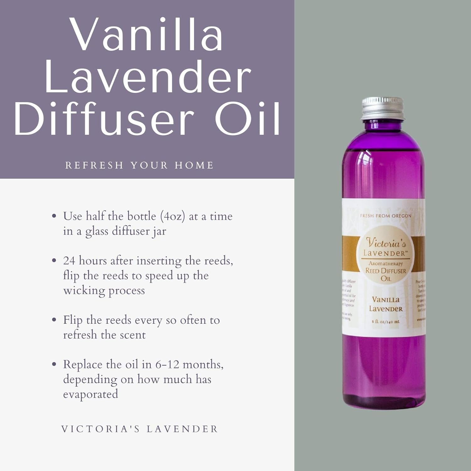 Vanilla Lavender Essential Oil - 8 Fl Oz Refill