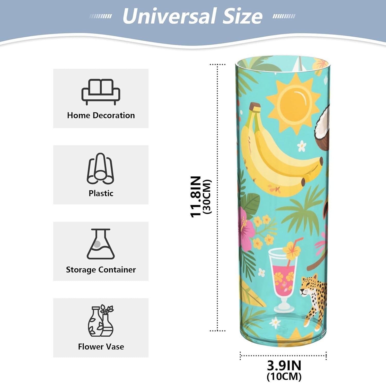 Summer Blue Animal Sea Plastic Hurricane Candle Holder 118 x 39 Inch