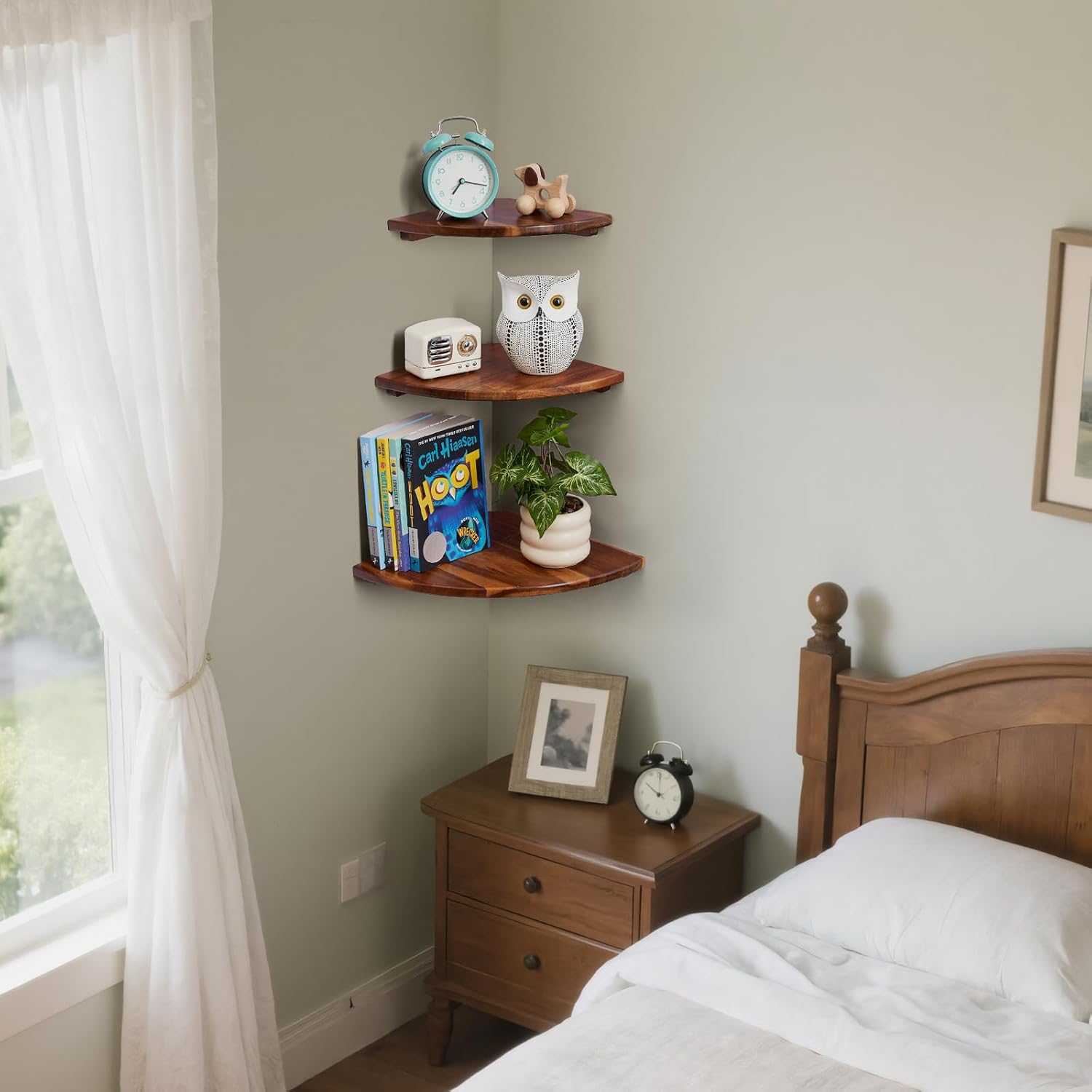 Conamily Corner Shelves Set of 3 Floating Wall Shelves