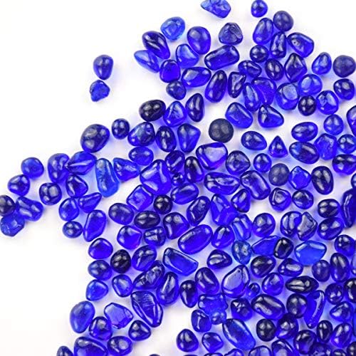 WAYBER Deep Blue Sea Glass Pebbles 1Lb Vase Filler