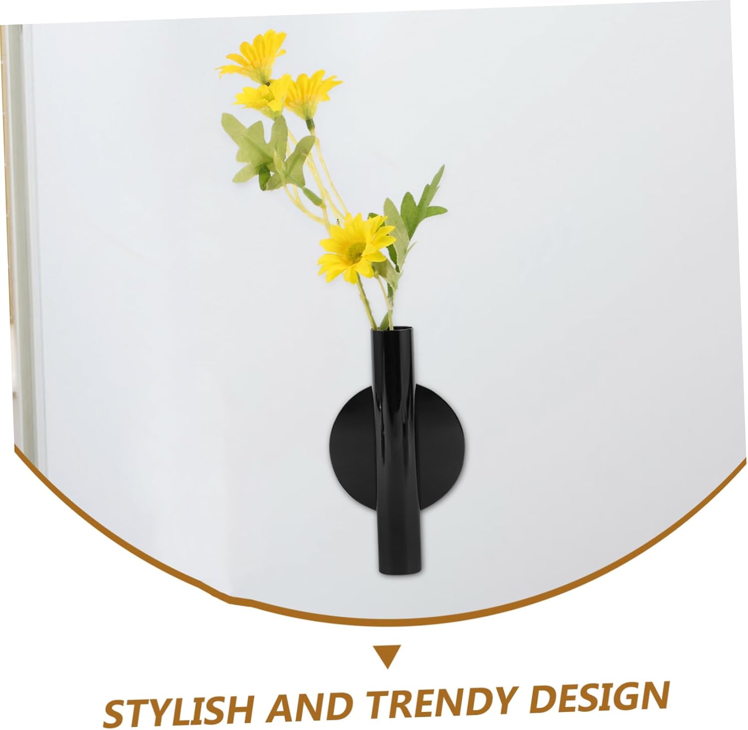 BESTOYARD 2Pcs Wall Mounted Metal Vase for Dried Flowers