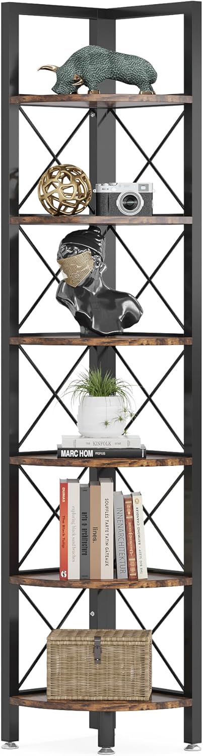 Tribesigns 6 Tier Corner Shelf for Small Spaces