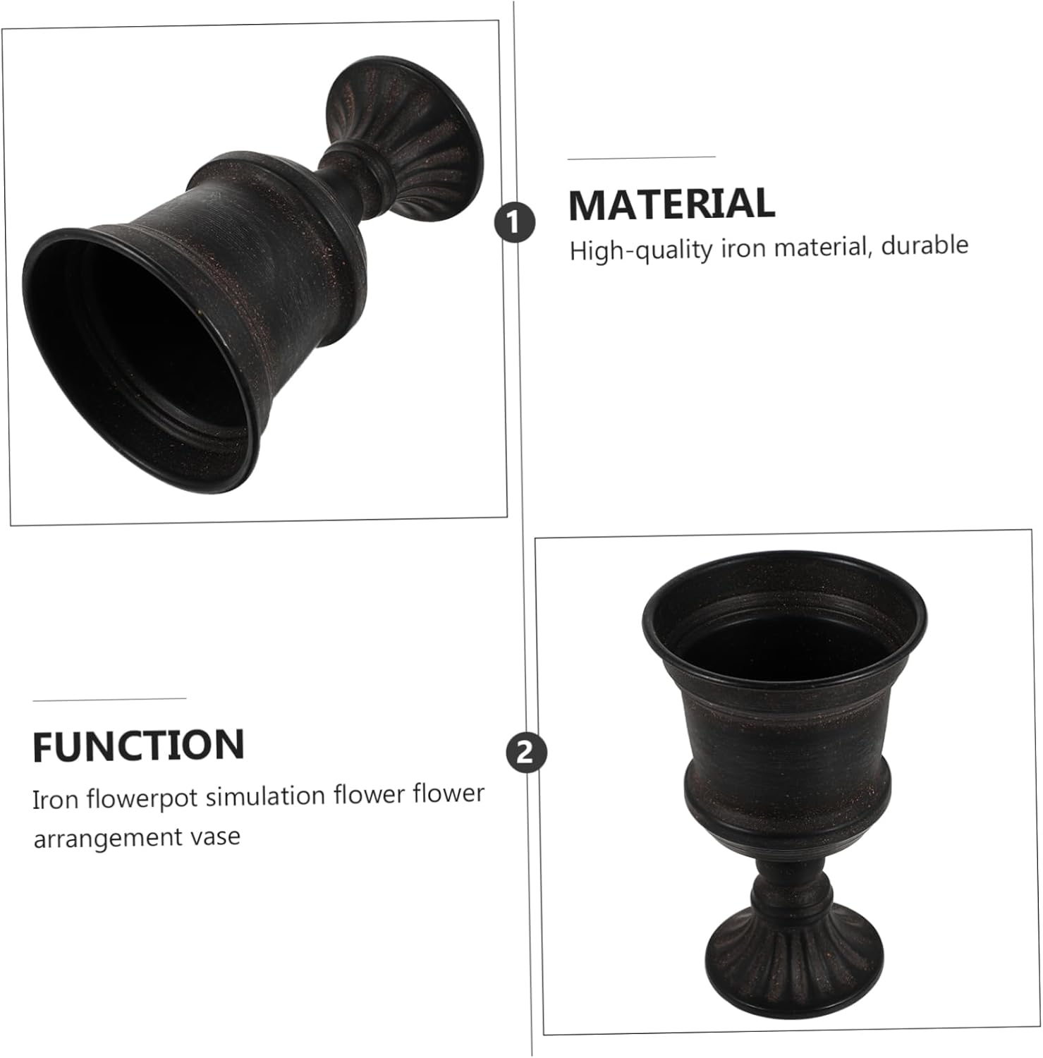 Cabilock 1Pc Metal Flower Vase for Floral Arrangements Decor