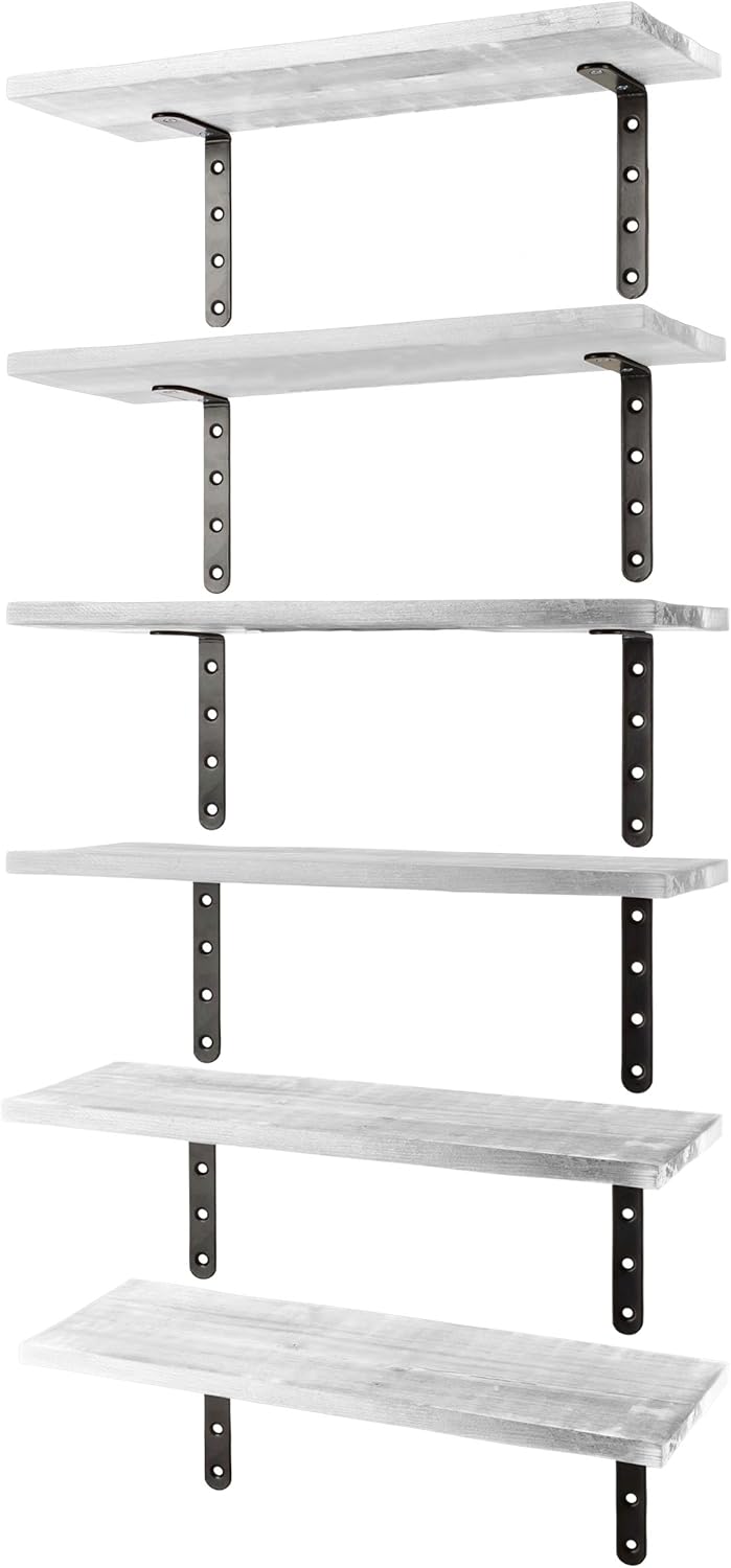Lavish Home Set of 6 Floating Shelves White