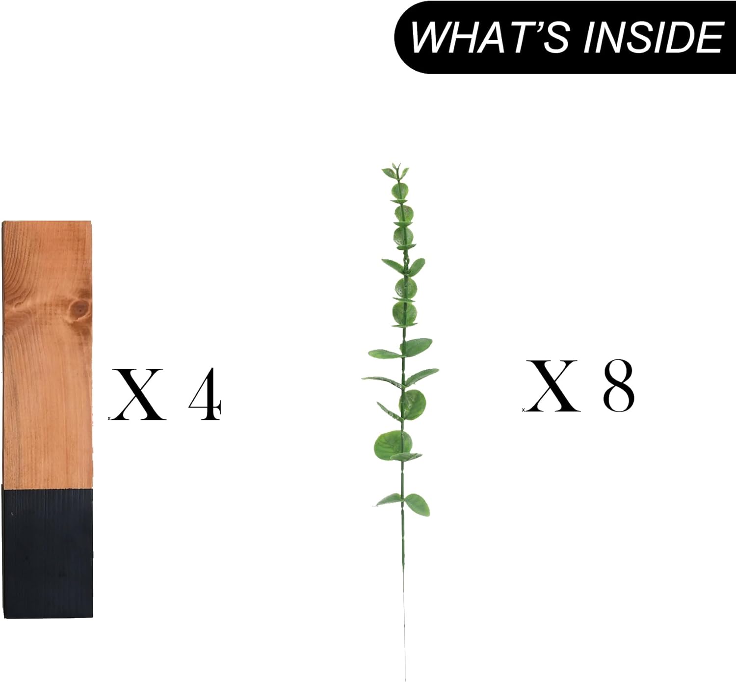 4Pack Wood Wall Planters for Dried Flowers and Greenery