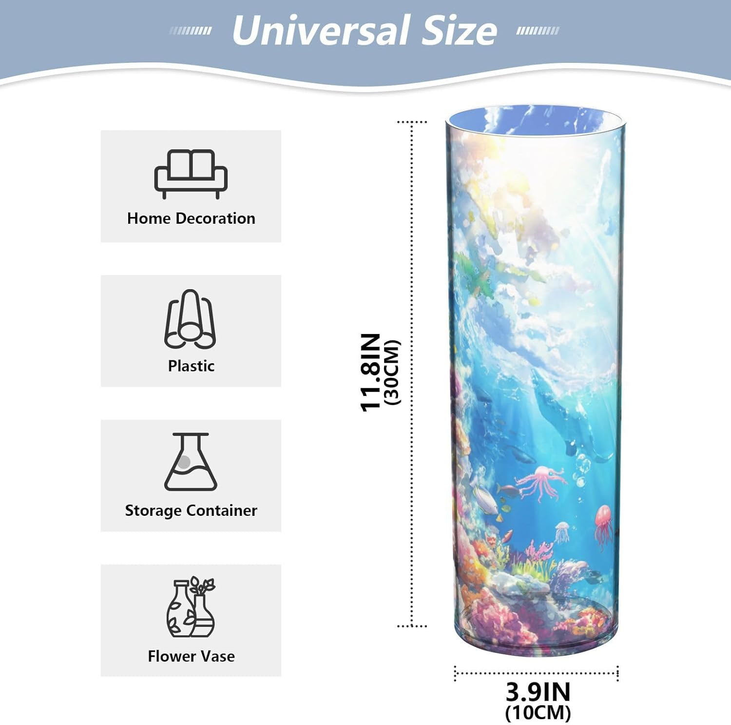Blue Whale 13 Plastic Flower Vase 118 x 39 Inch Decorative