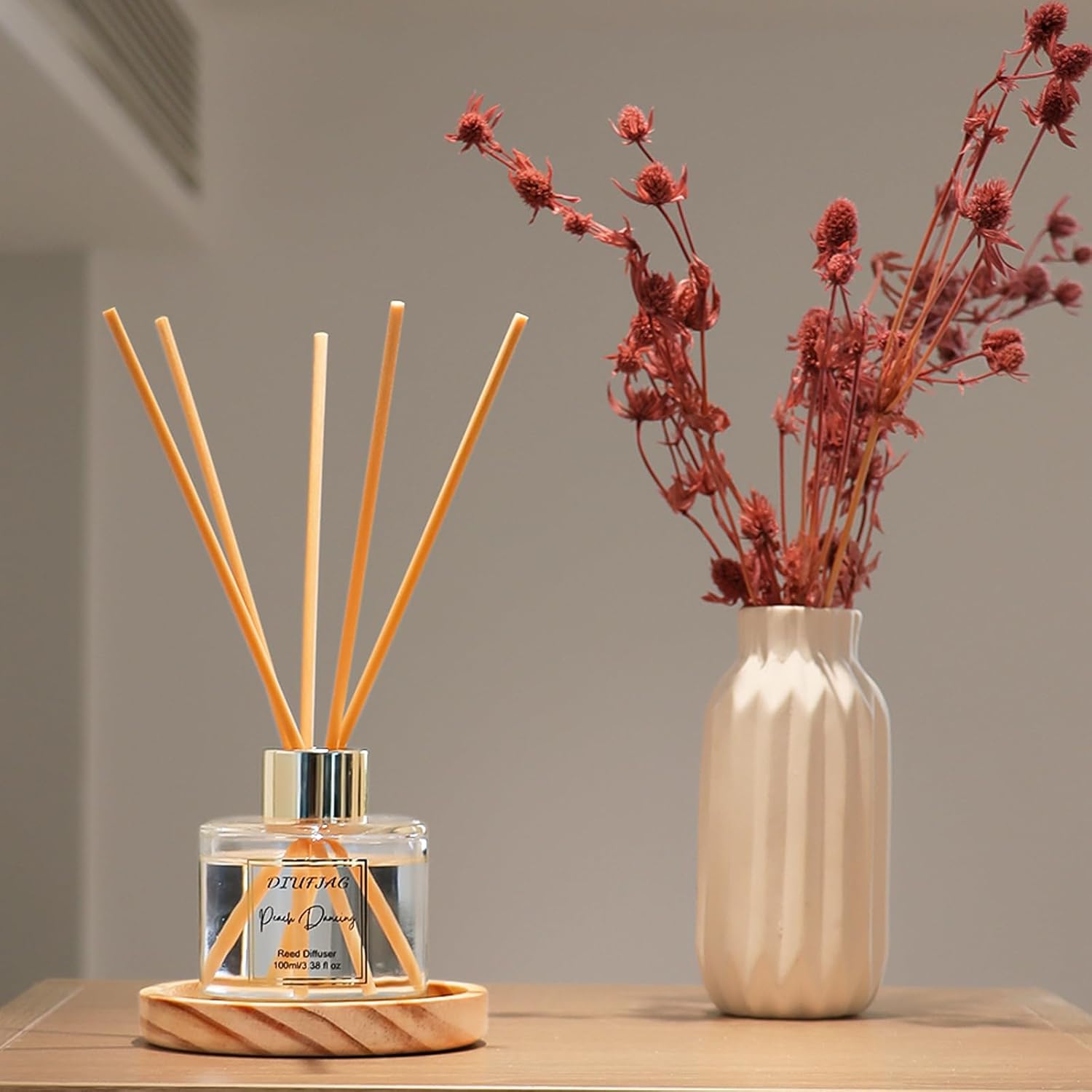 100ml Scent Diffuser with 6 Fiber Sticks Peach