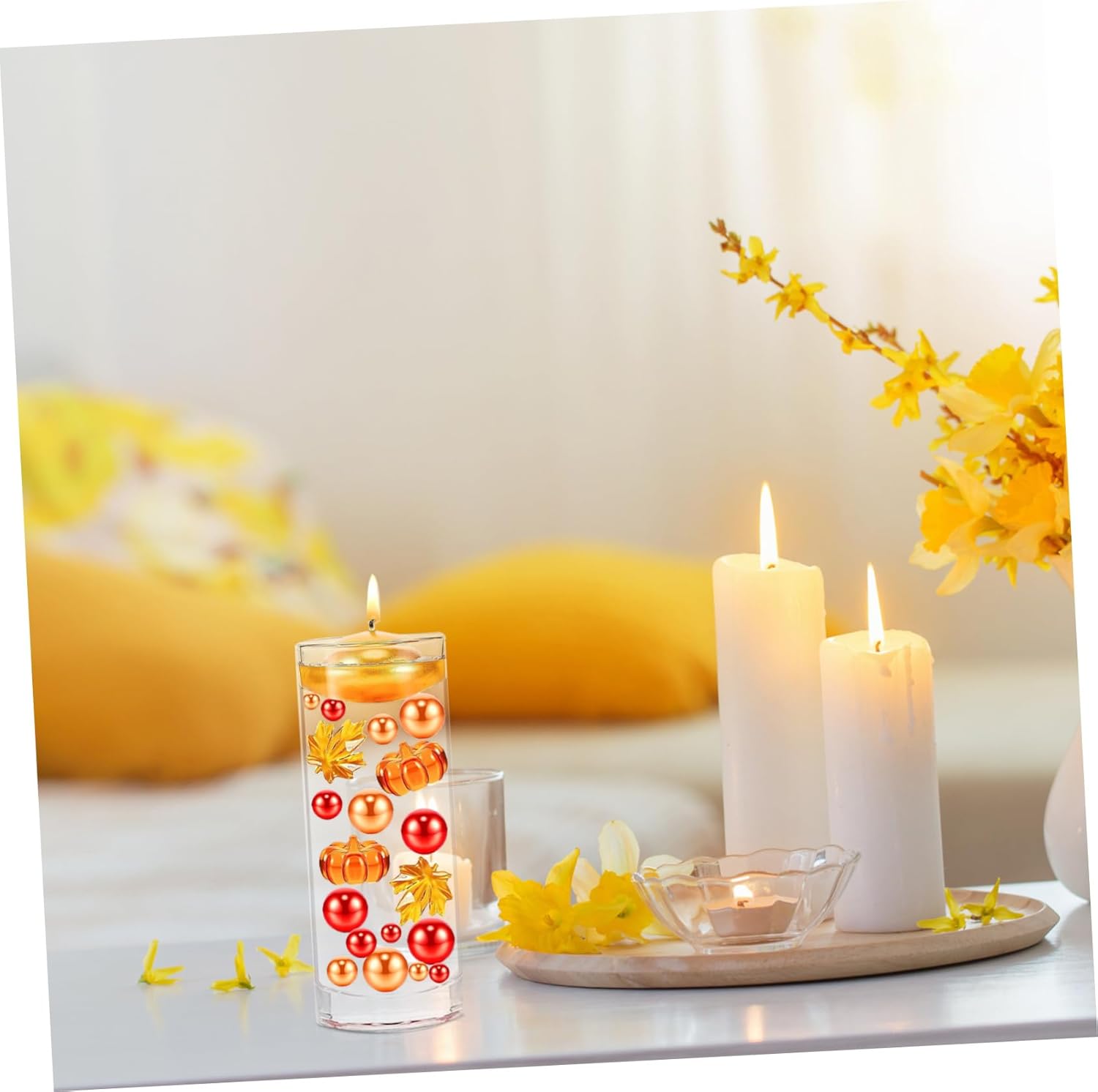 Acrylic Floating Candle Holder Cylinder Vase for Home Decor and Wedding Centerpieces