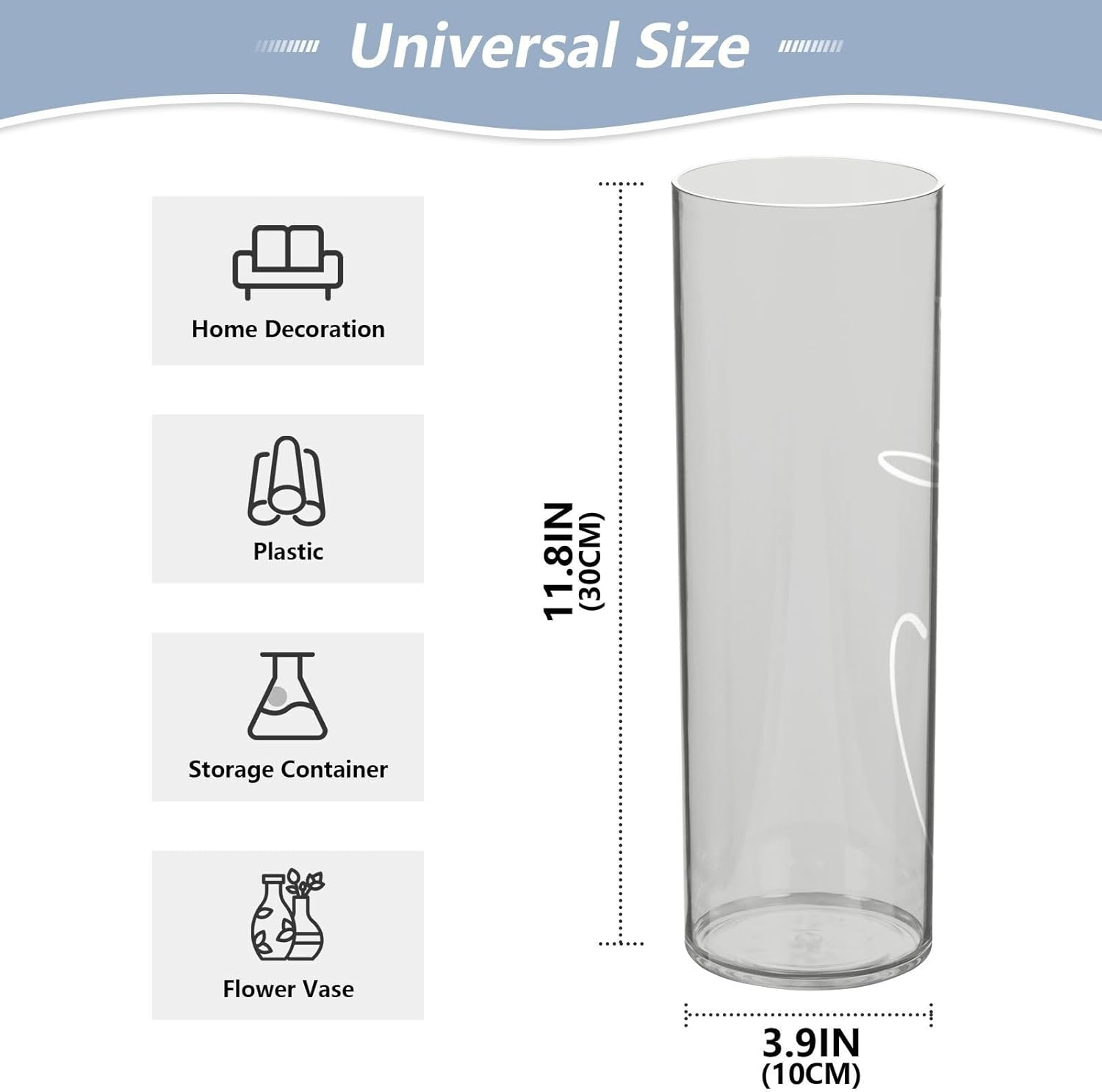 J JOYSAY Custom Gray Vase for Centerpieces