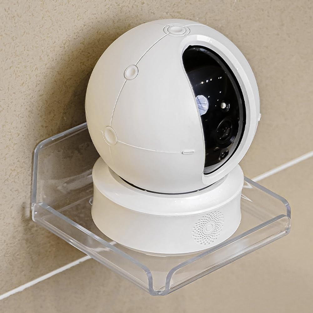 2 Pack Clear Acrylic Floating Shelves Wall Mounted Display Shelves for Home Office Bathroom No Drill Adhesive Shelves