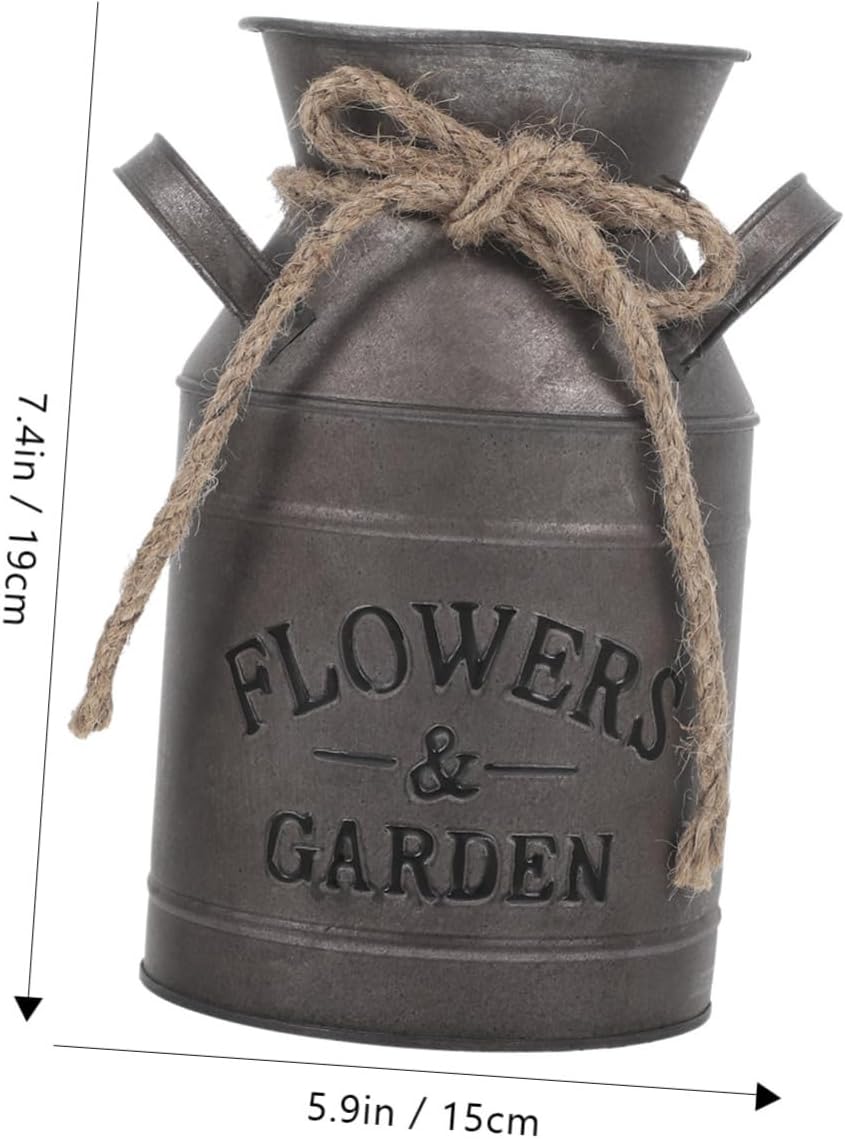 Rustic Galvanized Milk Can Vase 453 X 748 Inches