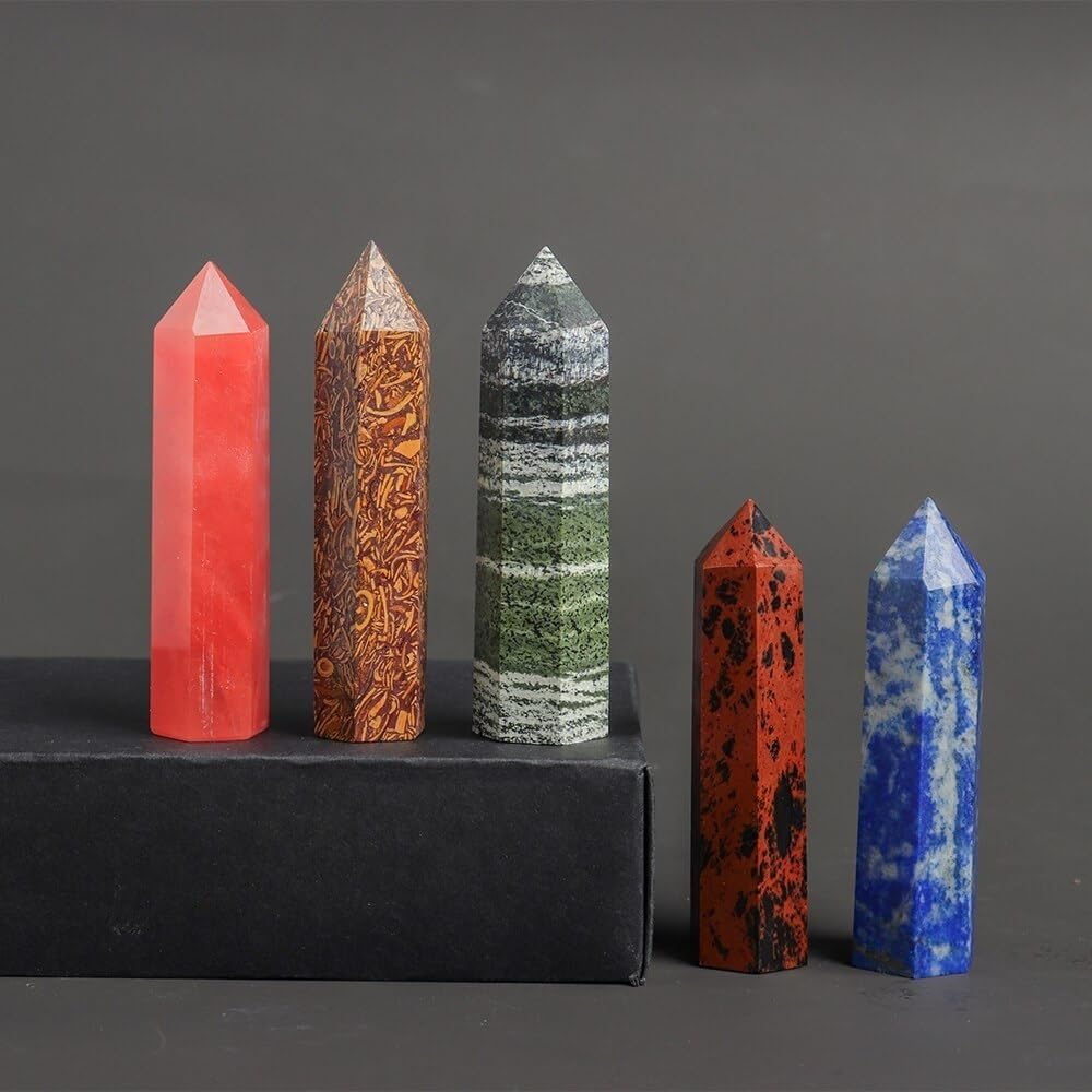 KatLin Green Zebra Stone Crystal Wand for Home Decor