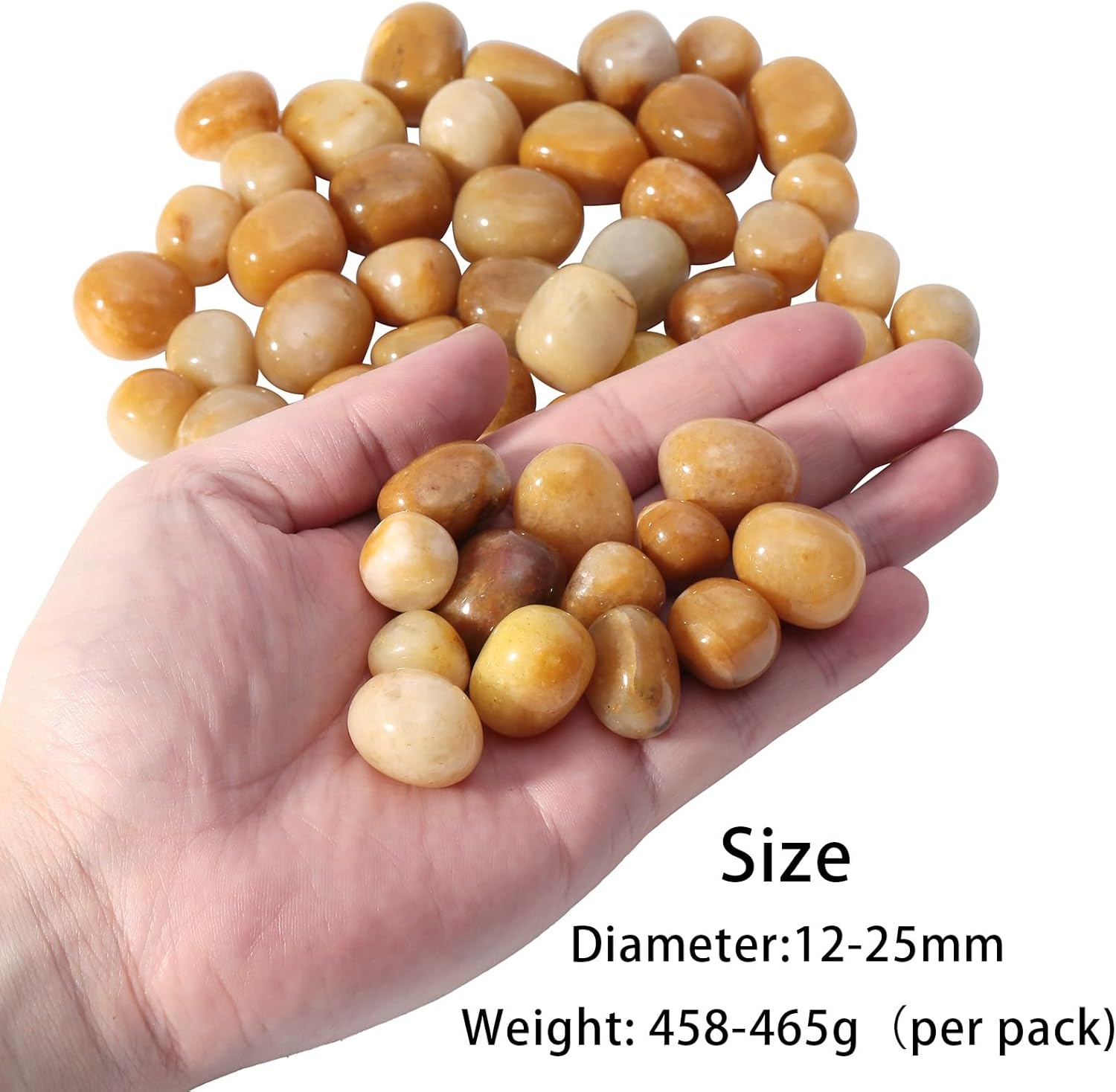 TUMBEELLUWA 1 LB Topaz Tumbled Stones for Decor Crafts