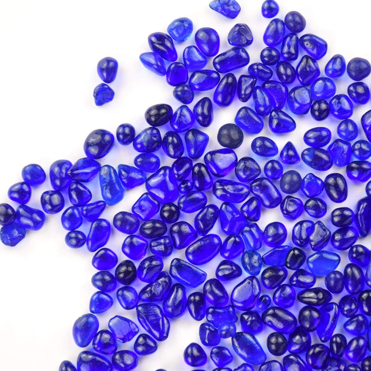 WAYBER Deep Blue Sea Glass Pebbles 1Lb Vase Filler