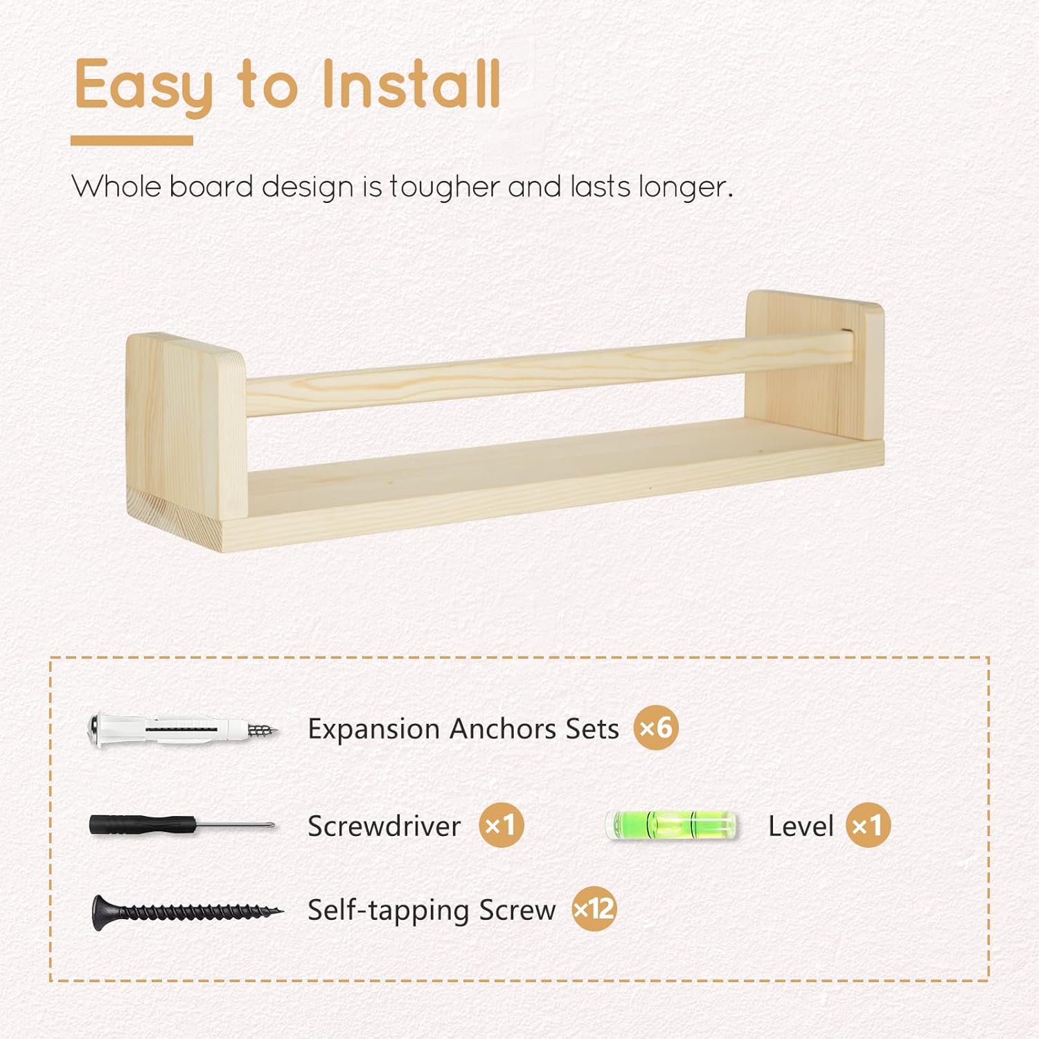 SwaaVee 3-Piece Floating Book Shelves for Wall