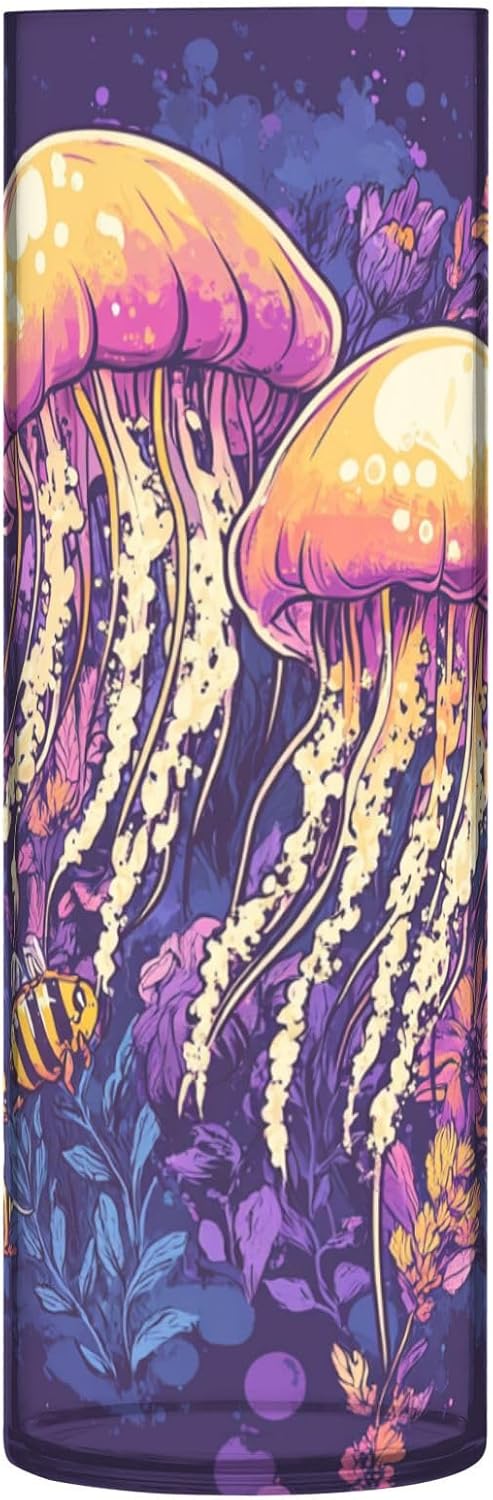 Art Jellyfish Purple Plastic Flower Vase 118 x 39 Inch Decorative