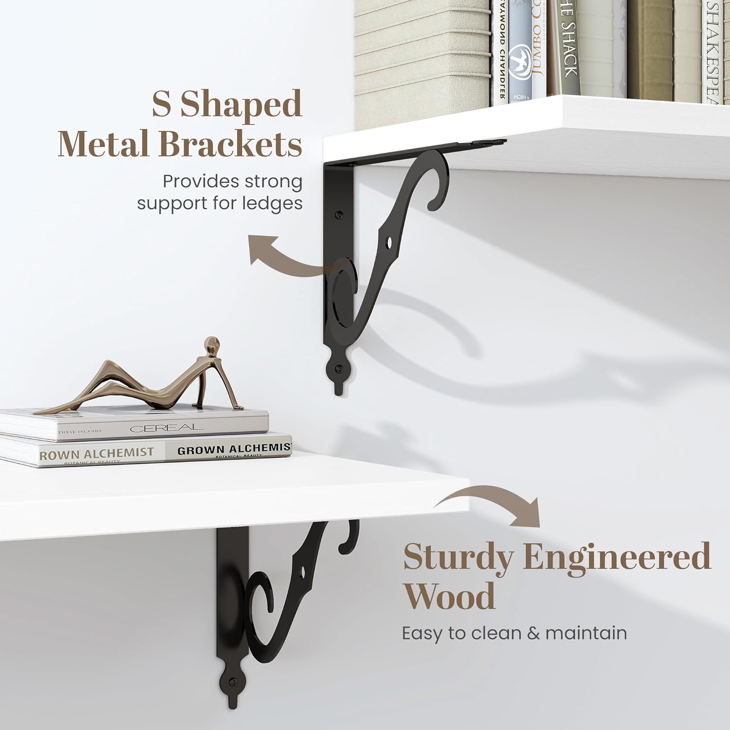 Fun Memories Floating Shelf 24W x 8D White Set of 2