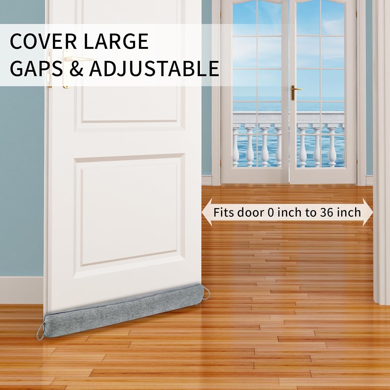 36 Inch Weighted Door Draft Stopper Grey Noise Blocker Dustproof
