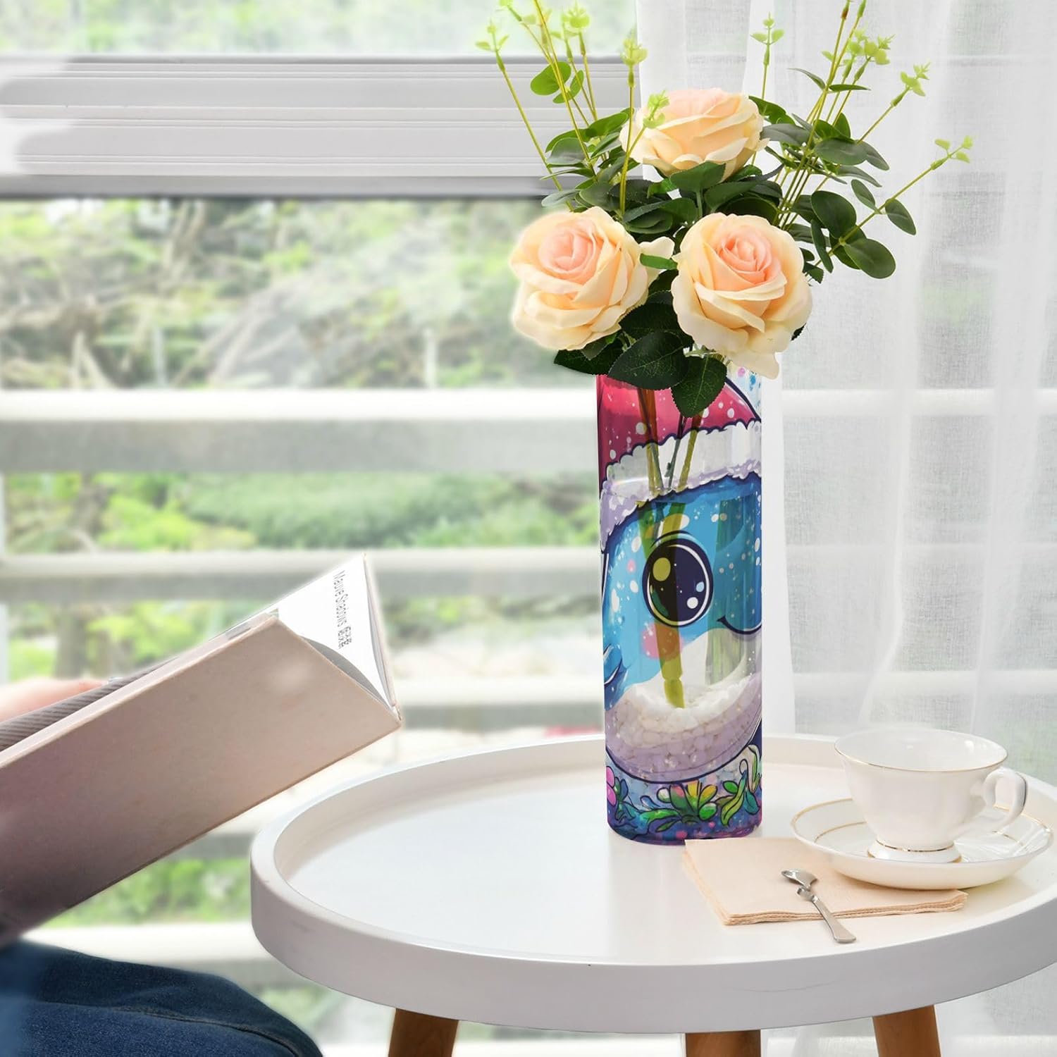 Cartoon Blue Whale Plastic Vase for Centerpieces 118 x 39 Inch