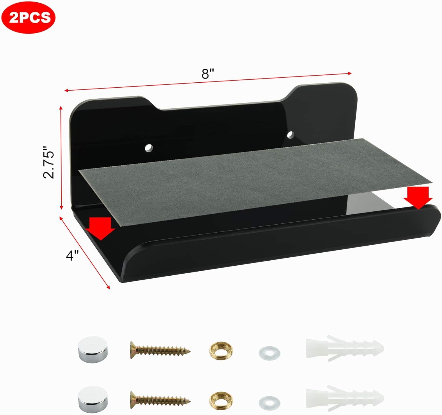 Cosmos 2 Pcs Acrylic Floating Wall Shelves for Home Decor