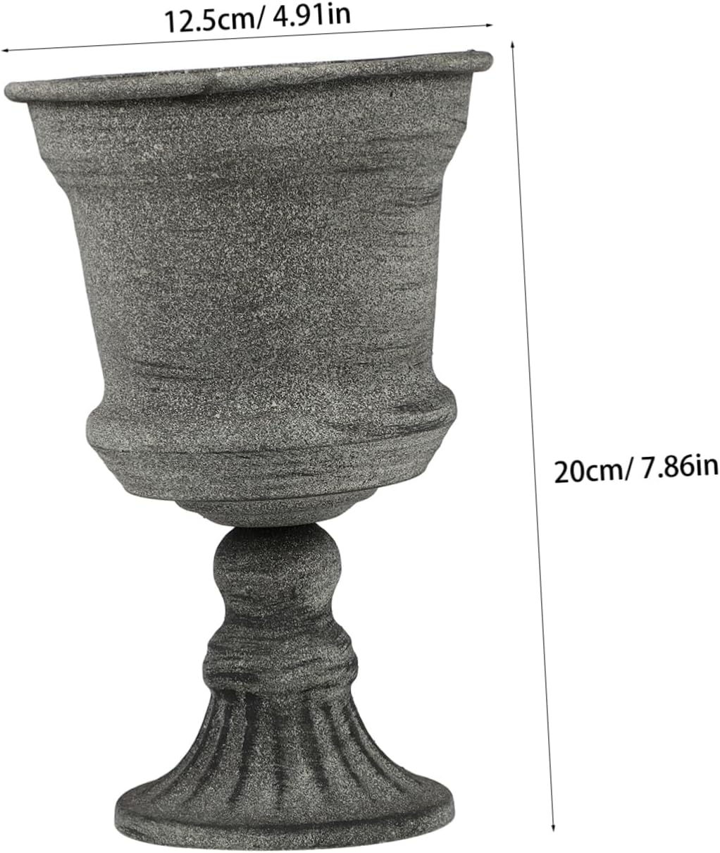 Wakauto Vintage Gray Metal Flower Vase for Wedding Home Decor