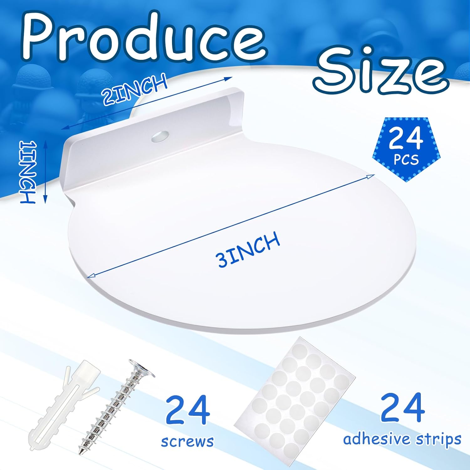 Juexica 24 Pcs White Acrylic Floating Wall Shelves Display Case