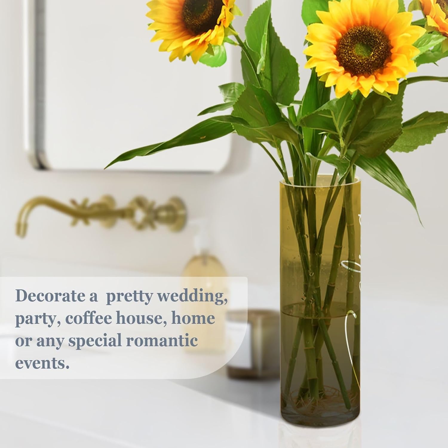 Custom Black Yellow Gradient Plastic Vase for Centerpieces