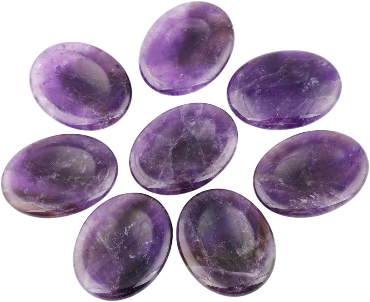 Rockcloud Natural Worry Stone Amethyst for Anxiety Relief