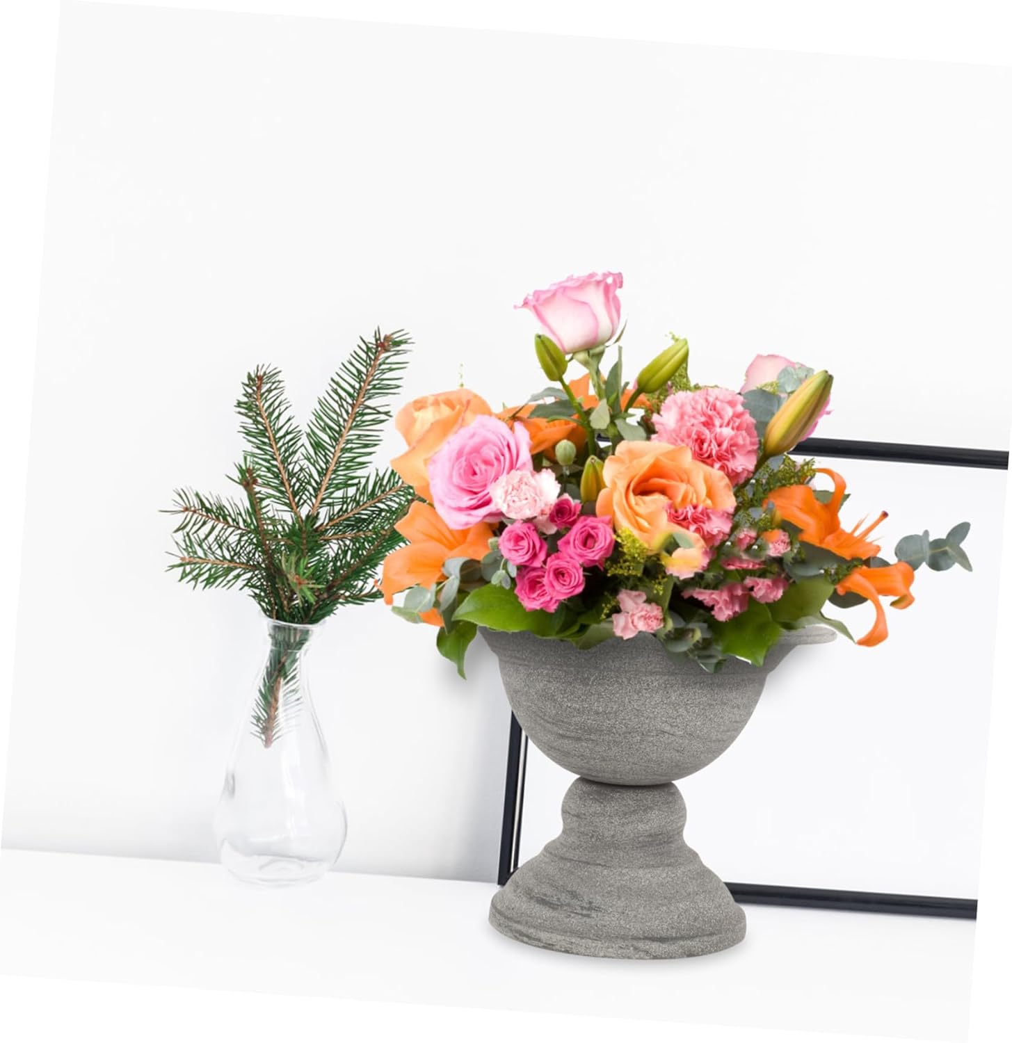 Vintage Style Metal Flowerpot for Dried Flowers and Home Decor