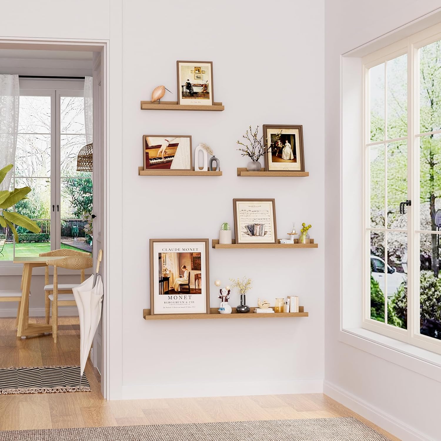 Floating Shelves Set of 6 24 Inch Wall Mounted Display Organizer