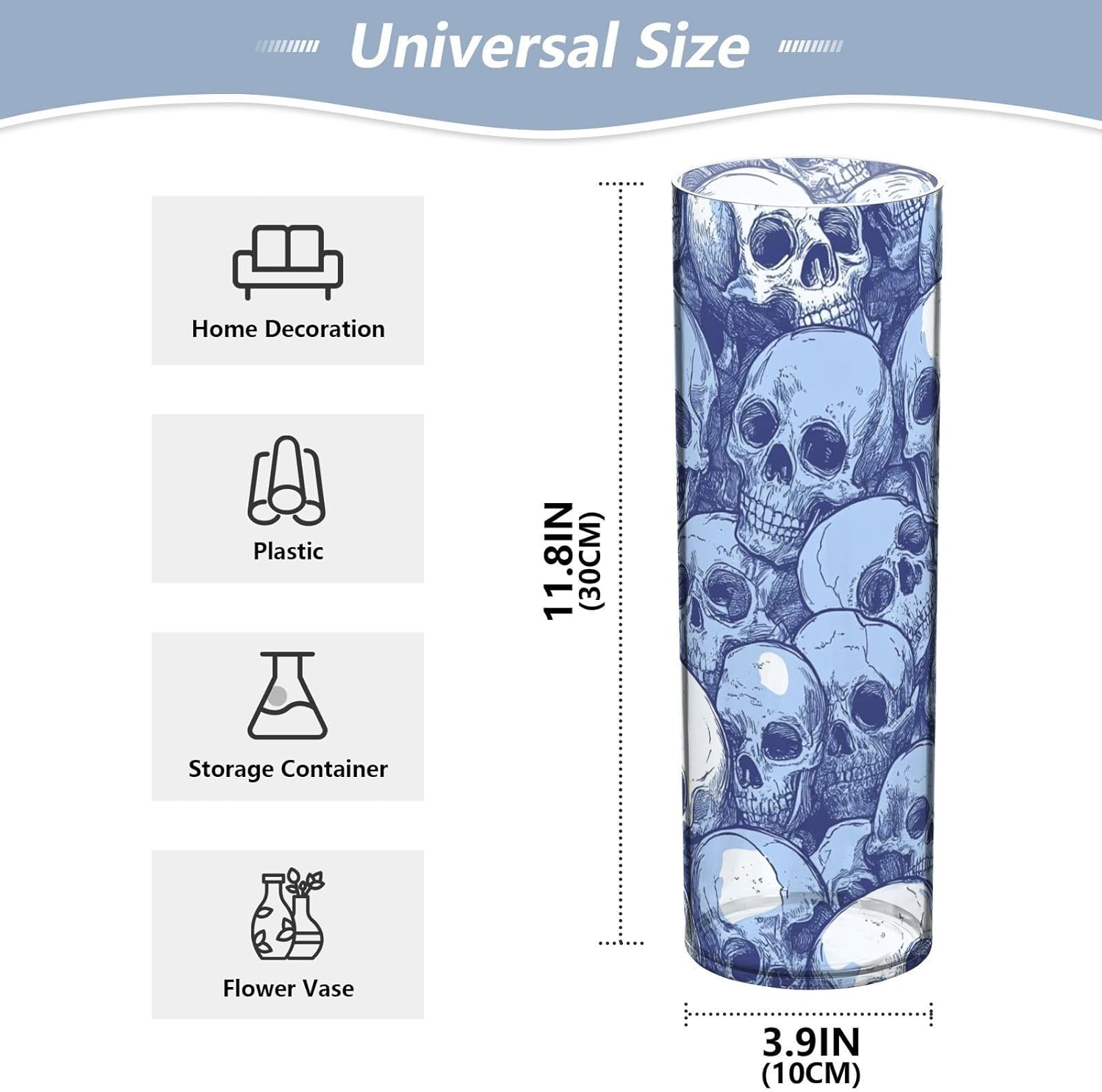 Funny Skull Hurricane Floating Candle Holder 118x39 Inch Clear Vase