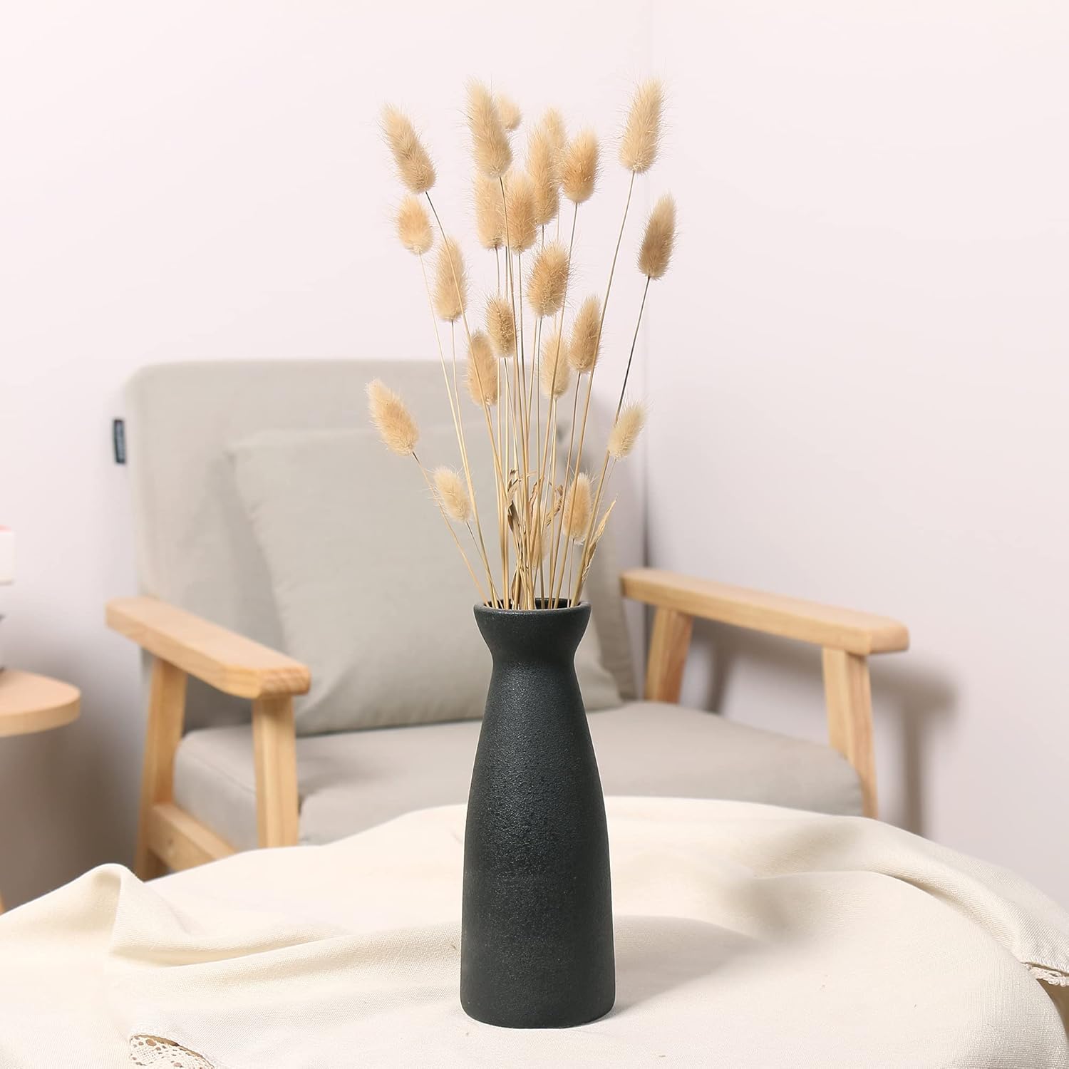Modern White Ceramic Vase for Pampas Grass