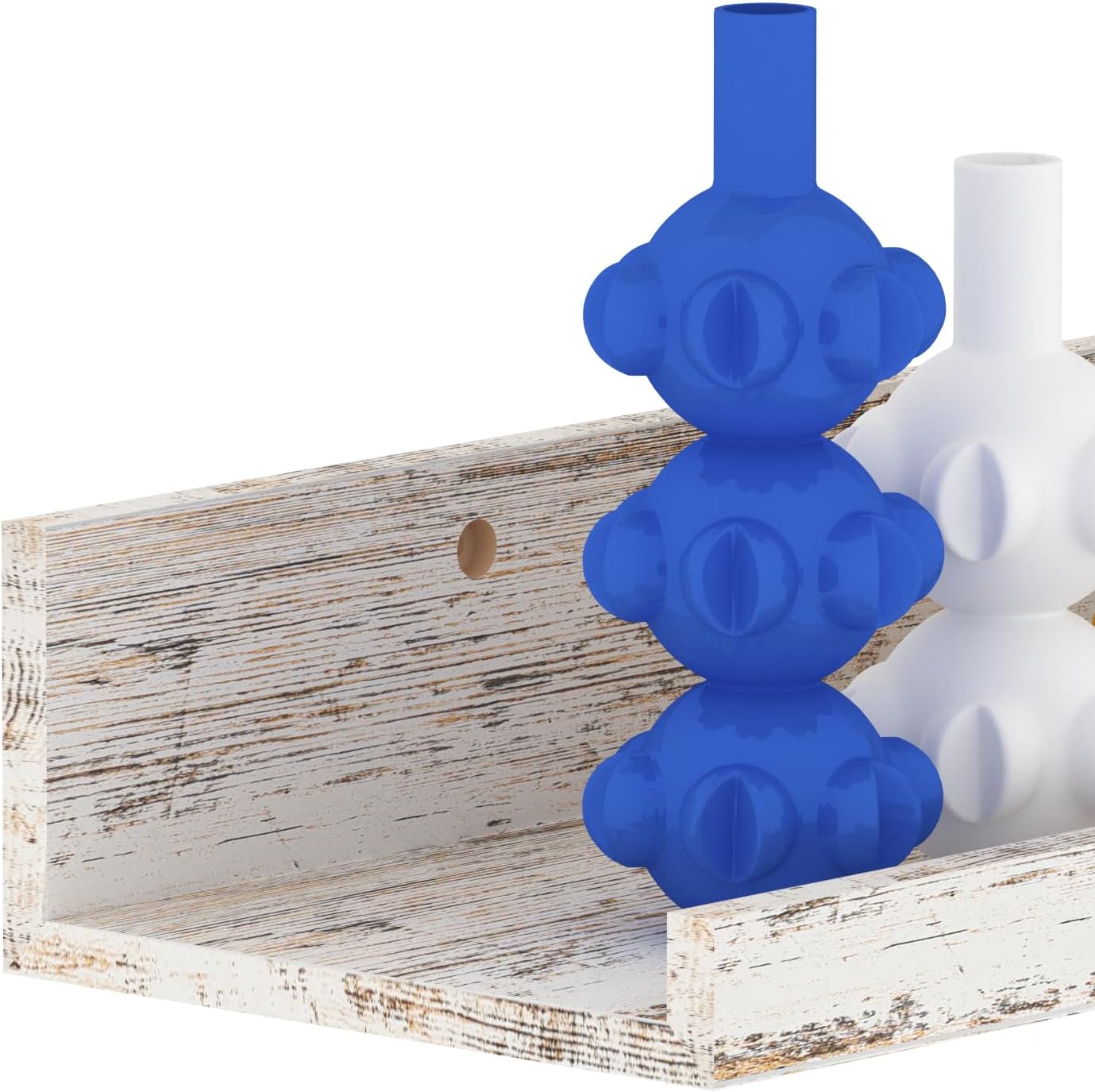 Lyeasw Rustic White Floating Shelves Set of 5