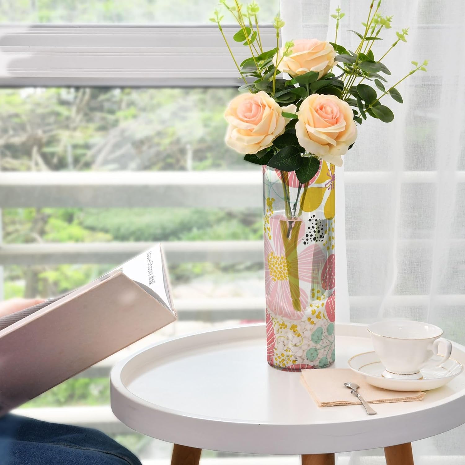 Fresh Spring Colorful Flowers Plastic Candle Holder 118 x 39 Inch