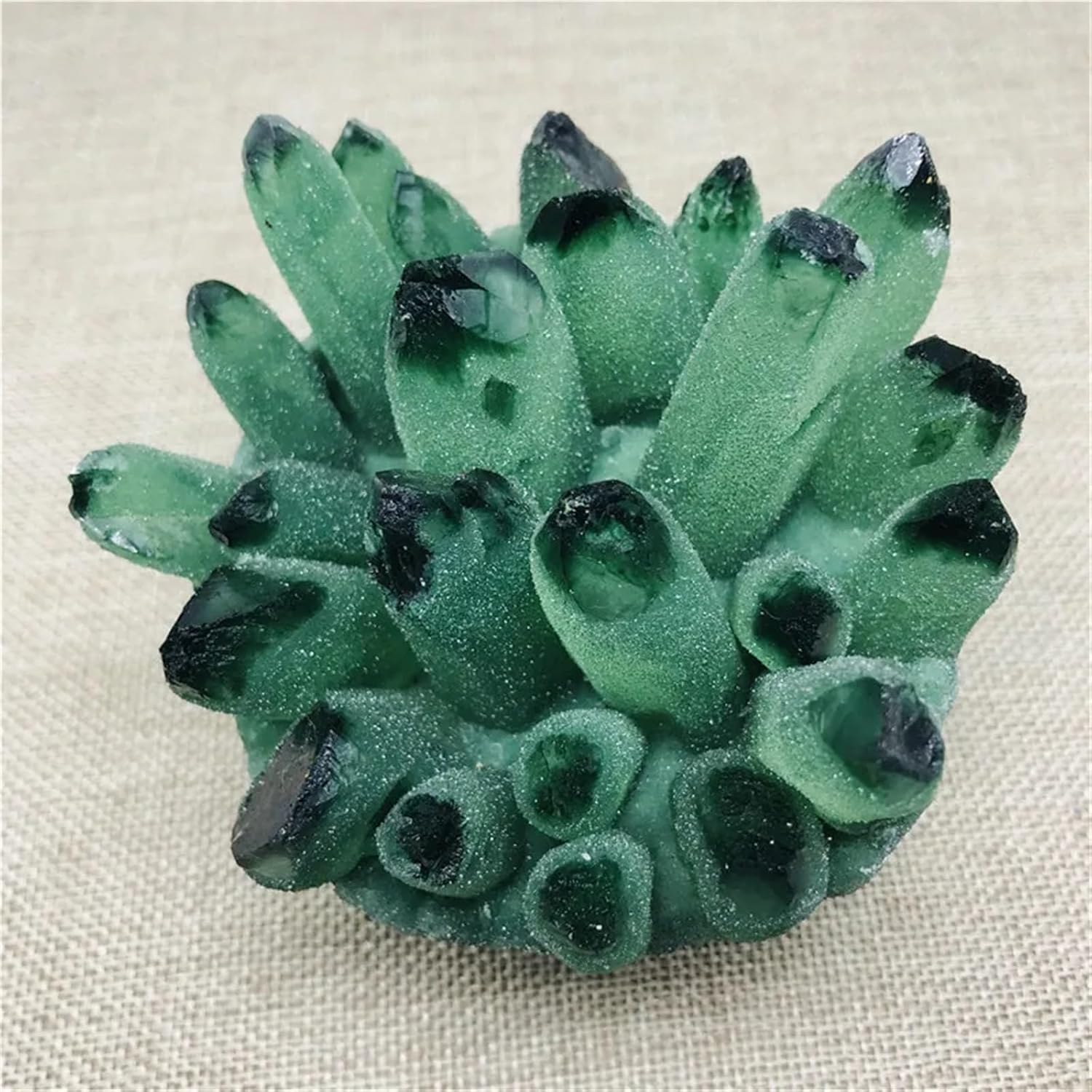 KatLin Natural Green Phantom Quartz Crystal Cluster Healing Decor